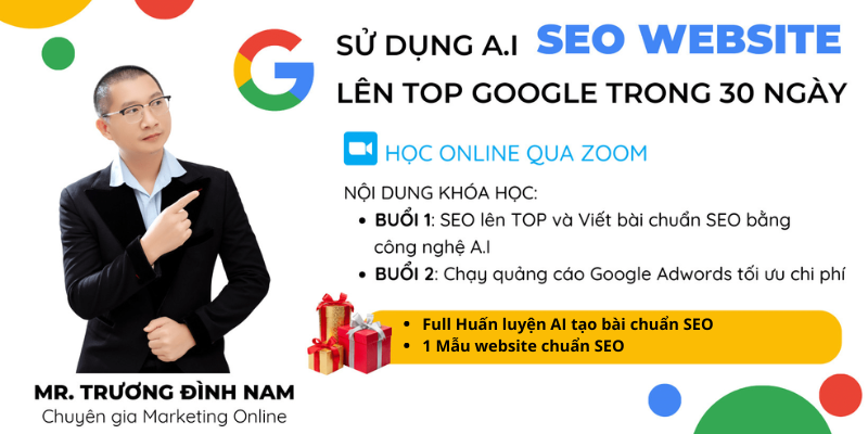 Khóa Học SEO Website Lên Top 1 Google với AI